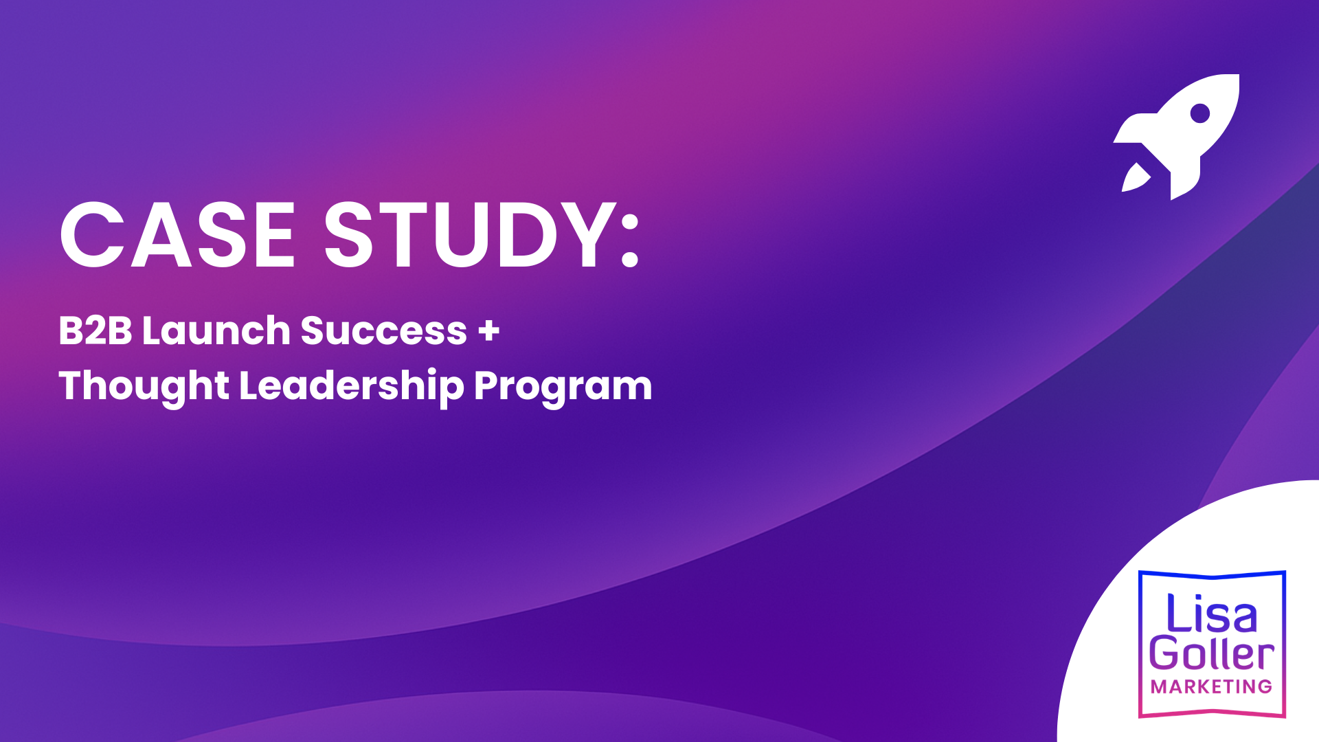 Case Study. B2B Launch Success & Thought Leadership Program. Lisa Goller Marketing. lisagoller.com